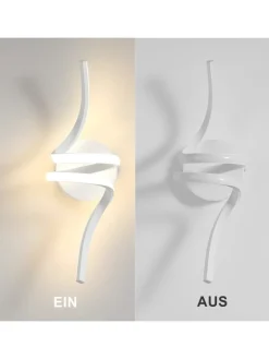 ZMH Wandleuchten<Wandleuchte LED in weiß Modern Aluminium 7W warmweiß Ganglampe L 40.5cm