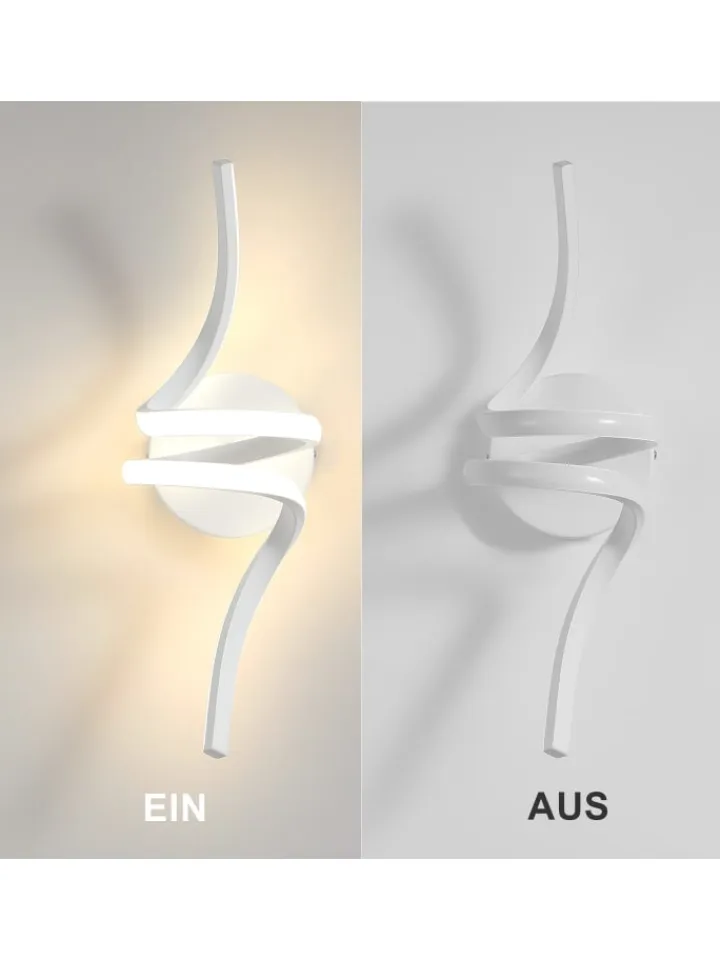 ZMH Wandleuchten<Wandleuchte LED in weiß Modern Aluminium 7W warmweiß Ganglampe L 40.5cm