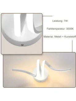 ZMH Wandleuchten<Wandleuchte LED in weiß Modern Aluminium 7W warmweiß Ganglampe L 40.5cm