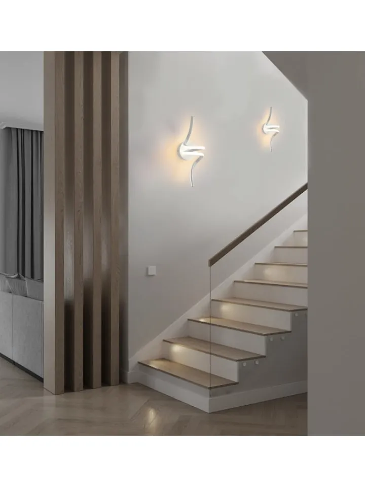 ZMH Wandleuchten<Wandleuchte LED in weiß Modern Aluminium 7W warmweiß Ganglampe L 40.5cm