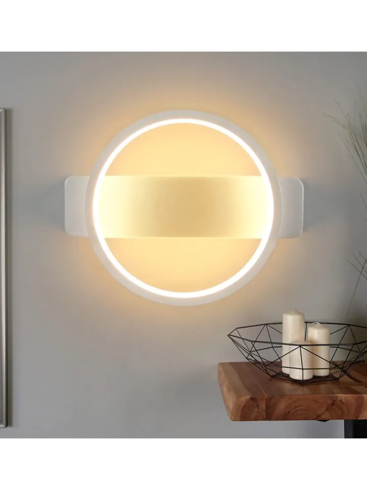 ZMH Wandleuchten<Wandleuchte LED in weiß 7W modern warmweiß Schlafzimmerlampe