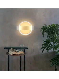 ZMH Wandleuchten<Wandleuchte LED in weiß 7W modern warmweiß Schlafzimmerlampe