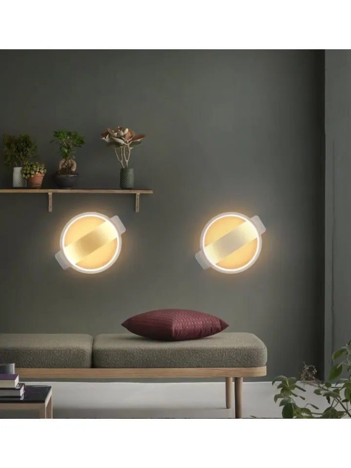 ZMH Wandleuchten<Wandleuchte LED in weiß 7W modern warmweiß Schlafzimmerlampe