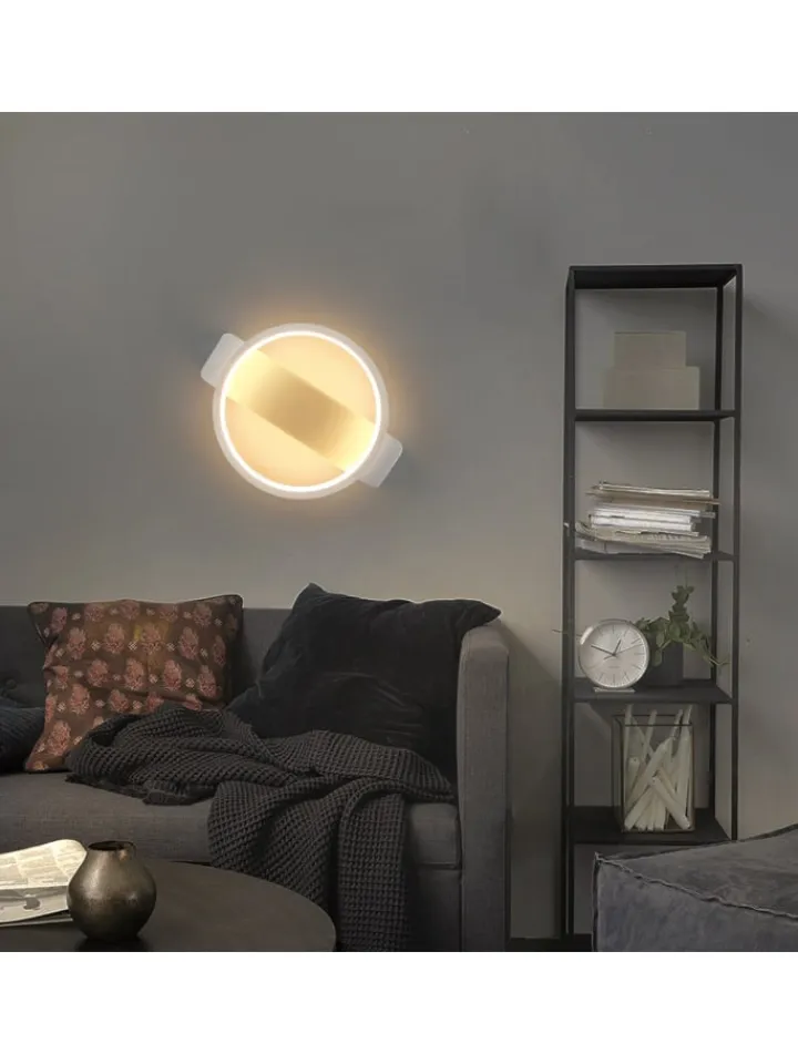 ZMH Wandleuchten<Wandleuchte LED in weiß 7W modern warmweiß Schlafzimmerlampe