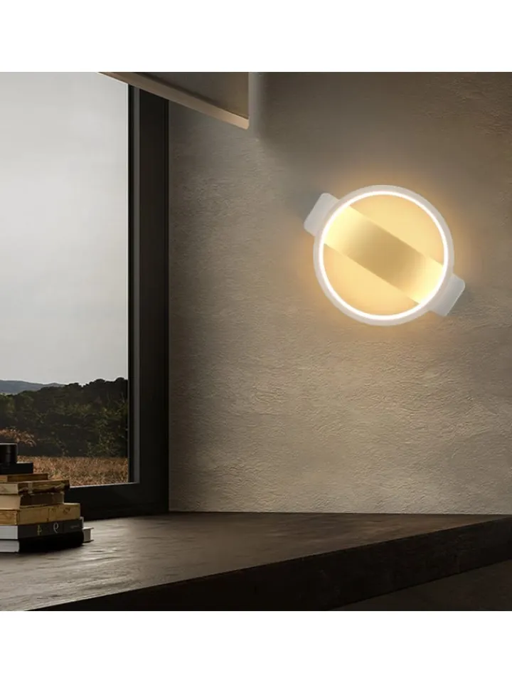 ZMH Wandleuchten<Wandleuchte LED in weiß 7W modern warmweiß Schlafzimmerlampe