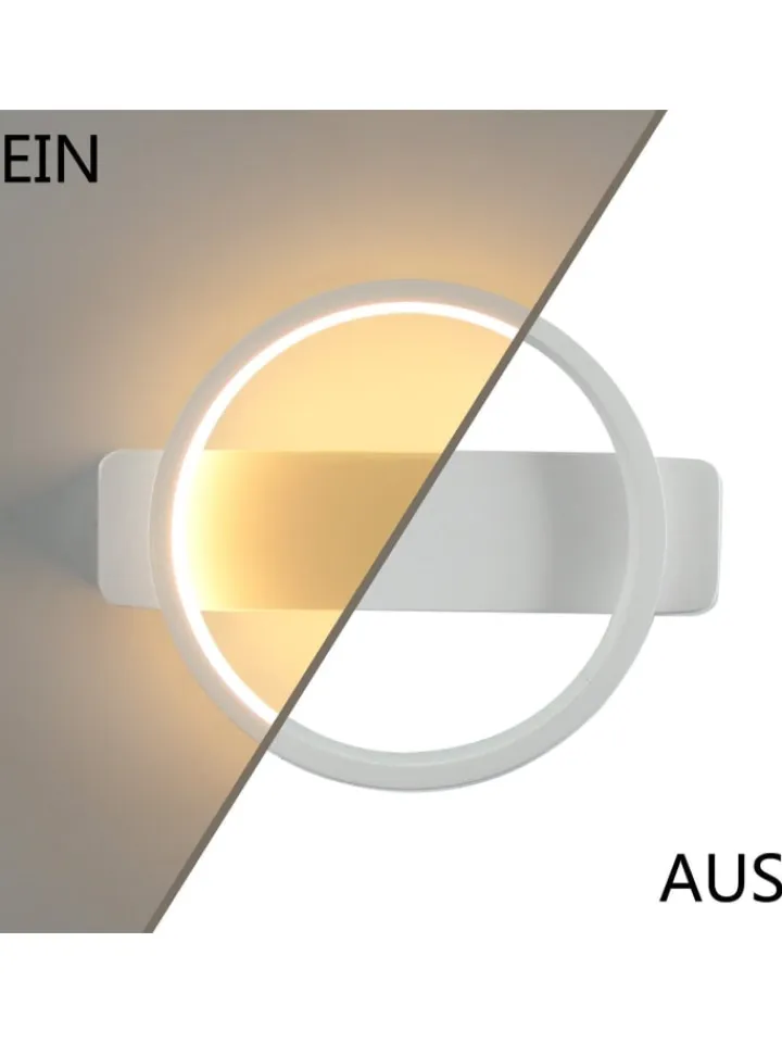 ZMH Wandleuchten<Wandleuchte LED in weiß 7W modern warmweiß Schlafzimmerlampe