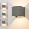 ZMH Wandleuchten<Wandleuchte LED 5W in grau modern 3000K warmweiß IP65