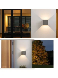 ZMH Wandleuchten<Wandleuchte LED 5W in grau modern 3000K warmweiß IP65