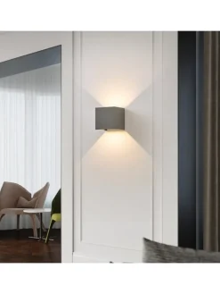 ZMH Wandleuchten<Wandleuchte LED 5W in grau modern 3000K warmweiß IP65