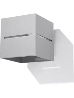 Nice Lamps Wandleuchten<Wandleuchte LORUM 1 in Grau aluminium quadratische moderne Lampe G9
