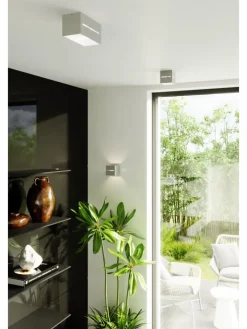 Nice Lamps Wandleuchten<Wandleuchte LORUM 1 in Grau aluminium quadratische moderne Lampe G9