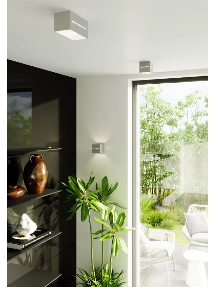 Nice Lamps Wandleuchten<Wandleuchte LORUM 1 in Grau aluminium quadratische moderne Lampe G9