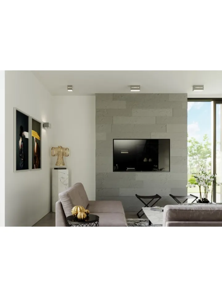 Nice Lamps Wandleuchten<Wandleuchte LORUM 1 in Grau aluminium quadratische moderne Lampe G9