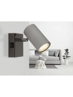 Globo lighting Wandleuchten<Wandleuchte "Robby" in Schwarz/ Grau - (B)7 x (H)10 cm