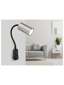 Globo lighting Wandleuchten<Wandleuchte "Robby" in Schwarz/ Silber - (B)32 x (H)43 cm