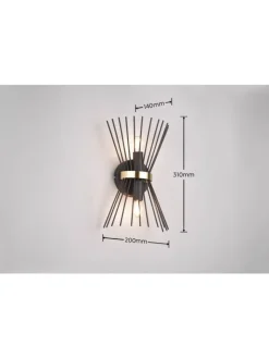 Reality Leuchten Wandleuchten<Wandleuchte ROD in Schwarz-Gold