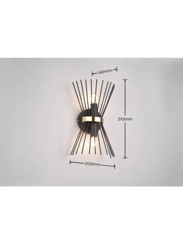 Reality Leuchten Wandleuchten<Wandleuchte ROD in Schwarz-Gold