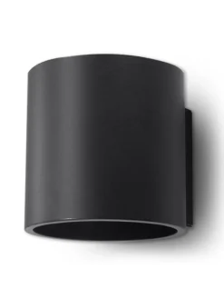 Nice Lamps Wandleuchten<Wandleuchte RODA 1 in Schwarz aluminium Ø runde Lampe loft G9 LED