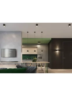 Nice Lamps Wandleuchten<Wandleuchte RODA 1 in Schwarz aluminium Ø runde Lampe loft G9 LED