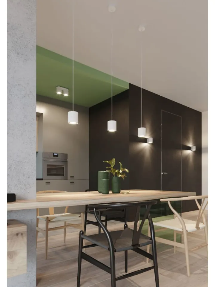 Nice Lamps Wandleuchten<Wandleuchte RODA in Weiß aluminium Ø runde Lampe loft G9 LED