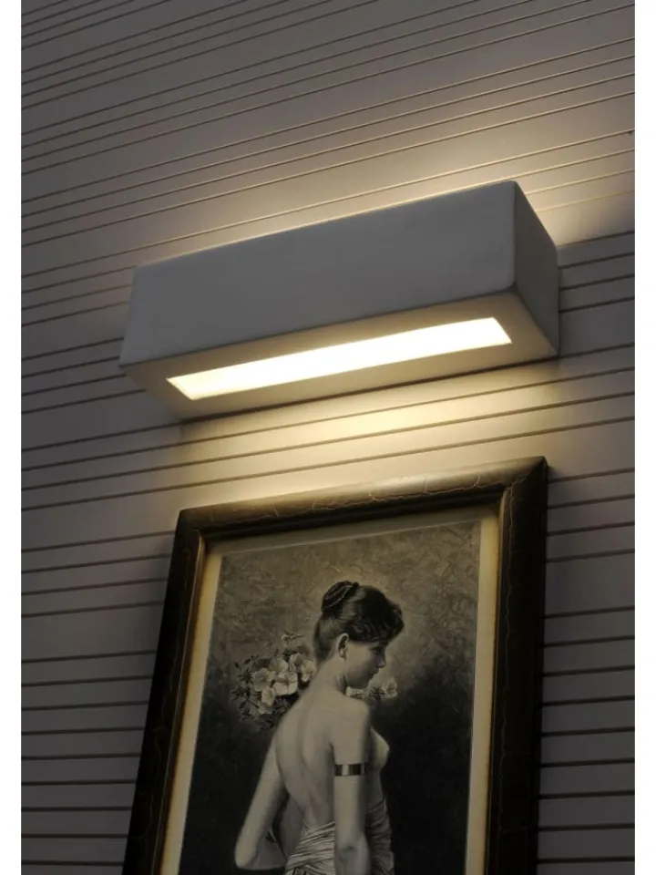 Nice Lamps Wandleuchten<Wandleuchte VEGA in Keramik weiß rechteckig moderne lampe E27 LED