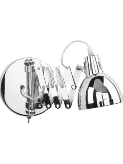Beliani Wandleuchten<Wandleuchten HARRINGTON in Silber - (W) 11 x (H) 15 x (L) 46 cm