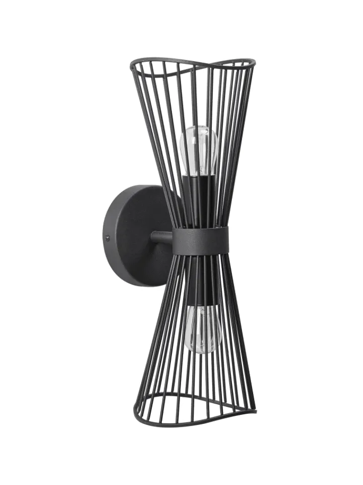 Beliani Wandleuchten<Wandleuchten PARADA in Schwarz - (W) 15 x (H) 41 x (L) 17 cm