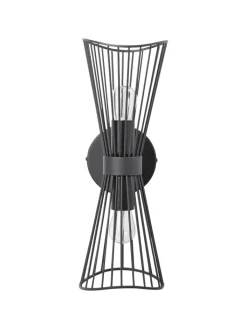 Beliani Wandleuchten<Wandleuchten PARADA in Schwarz - (W) 15 x (H) 41 x (L) 17 cm