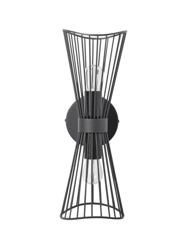 Beliani Wandleuchten<Wandleuchten PARADA in Schwarz - (W) 15 x (H) 41 x (L) 17 cm