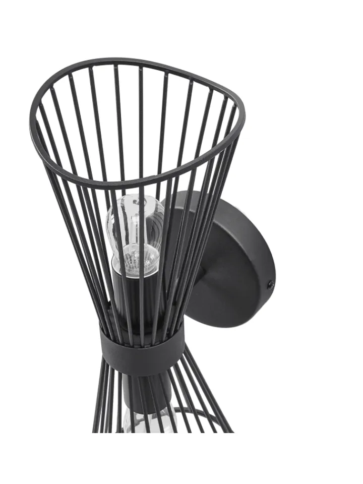 Beliani Wandleuchten<Wandleuchten PARADA in Schwarz - (W) 15 x (H) 41 x (L) 17 cm