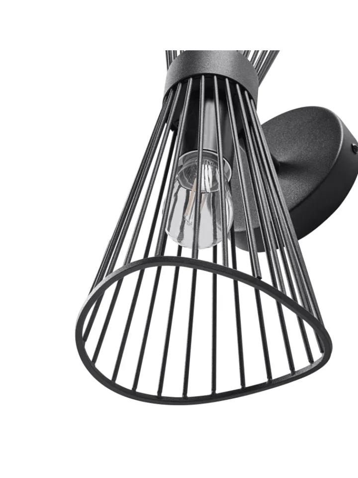 Beliani Wandleuchten<Wandleuchten PARADA in Schwarz - (W) 15 x (H) 41 x (L) 17 cm