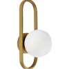 Beliani Wandleuchten<Wandleuchten VARDI in Gold/Weiß - (W) 15 x (H) 40 x (L) 18 cm