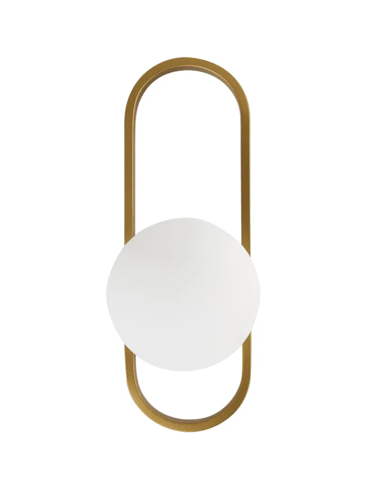 Beliani Wandleuchten<Wandleuchten VARDI in Gold/Weiß - (W) 15 x (H) 40 x (L) 18 cm