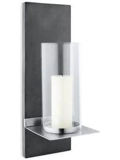 Blomus Kerzen, Vasen & Mehr<Wandleuchter "Finca" in Silber - (B)15 x (H)38 x (T)13 cm