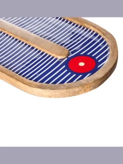 Beliani Wanddekoration<Wandobjekt JIMETA in Blau/Braun/Rot - (W) 20 x (H) 40 x (L) 2 cm