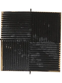 Beliani Wanddekoration<Wandobjekt TITANIUM in Weiß/Schwarz/Gold - (W) 50 x (H) 50 x (L) 2 cm
