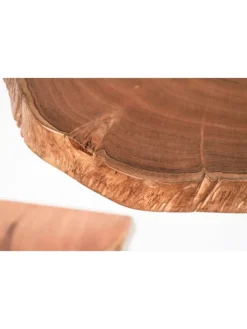KADIMA DESIGN Regale & Schränke<Wandregal 3er Set Vollholz Hängeregal Baumscheibe, Natur