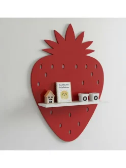 Woody Kids Regale & Schränke<Wandregal in Rot/ Weiß - (B) 33 x (H) 35 x (T) 10 cm