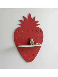Woody Kids Regale & Schränke<Wandregal in Rot/ Weiß - (B) 33 x (H) 35 x (T) 10 cm