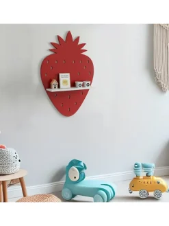 Woody Kids Regale & Schränke<Wandregal in Rot/ Weiß - (B) 33 x (H) 35 x (T) 10 cm