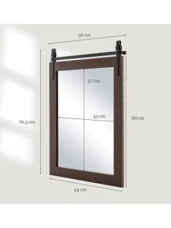 COSTWAY Spiegel<Wandspiegel 76,5 cm x 56 cm in Braun