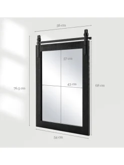COSTWAY Spiegel<Wandspiegel 76,5 cm x 56 cm in Schwarz