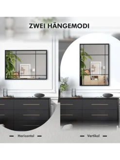 COSTWAY Spiegel<Wandspiegel 100 x 70 cm in Schwarz