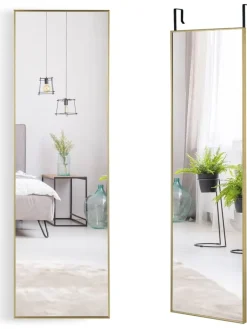 COSTWAY Spiegel<Wandspiegel 37 x 120cm in Gold