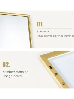 COSTWAY Spiegel<Wandspiegel 37 x 120cm in Gold