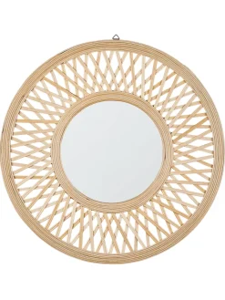 Beliani Spiegel<Wandspiegel BACATA in Braun - (W) 60 x (H) 60 x (L) 3 cm