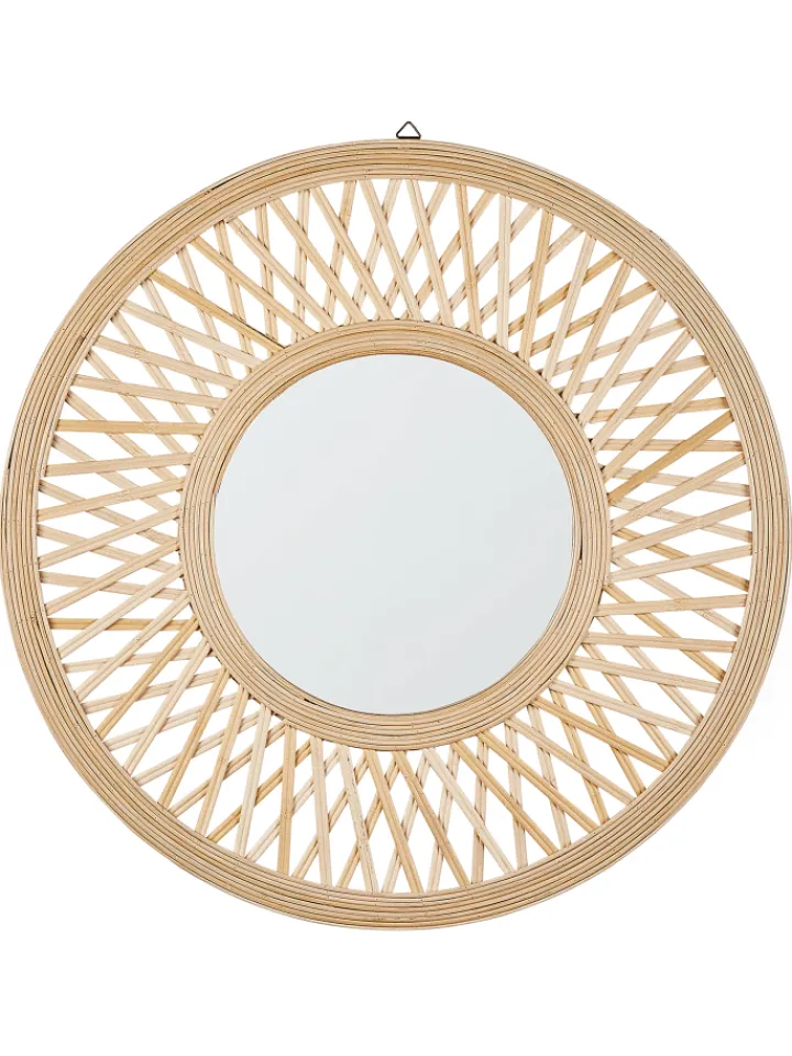 Beliani Spiegel<Wandspiegel BACATA in Braun - (W) 60 x (H) 60 x (L) 3 cm