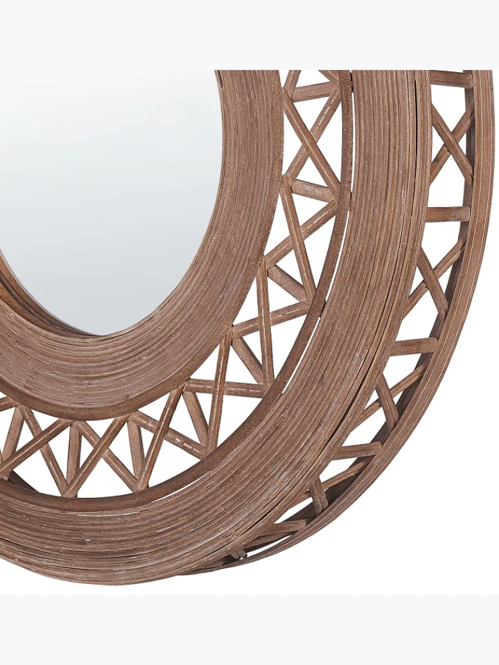 Beliani Spiegel<Wandspiegel CACOMA in Braun - (W) 62 x (H) 62 x (L) 9 cm