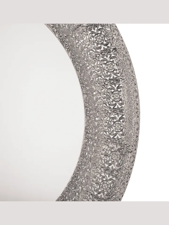 Beliani Spiegel<Wandspiegel CHANNAY in Silber - (W) 80 x (H) 80 x (L) 5 cm