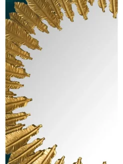 KADIMA DESIGN Spiegel<Wandspiegel Federn 68 cm Metall Design Hängespiegel , Eisen